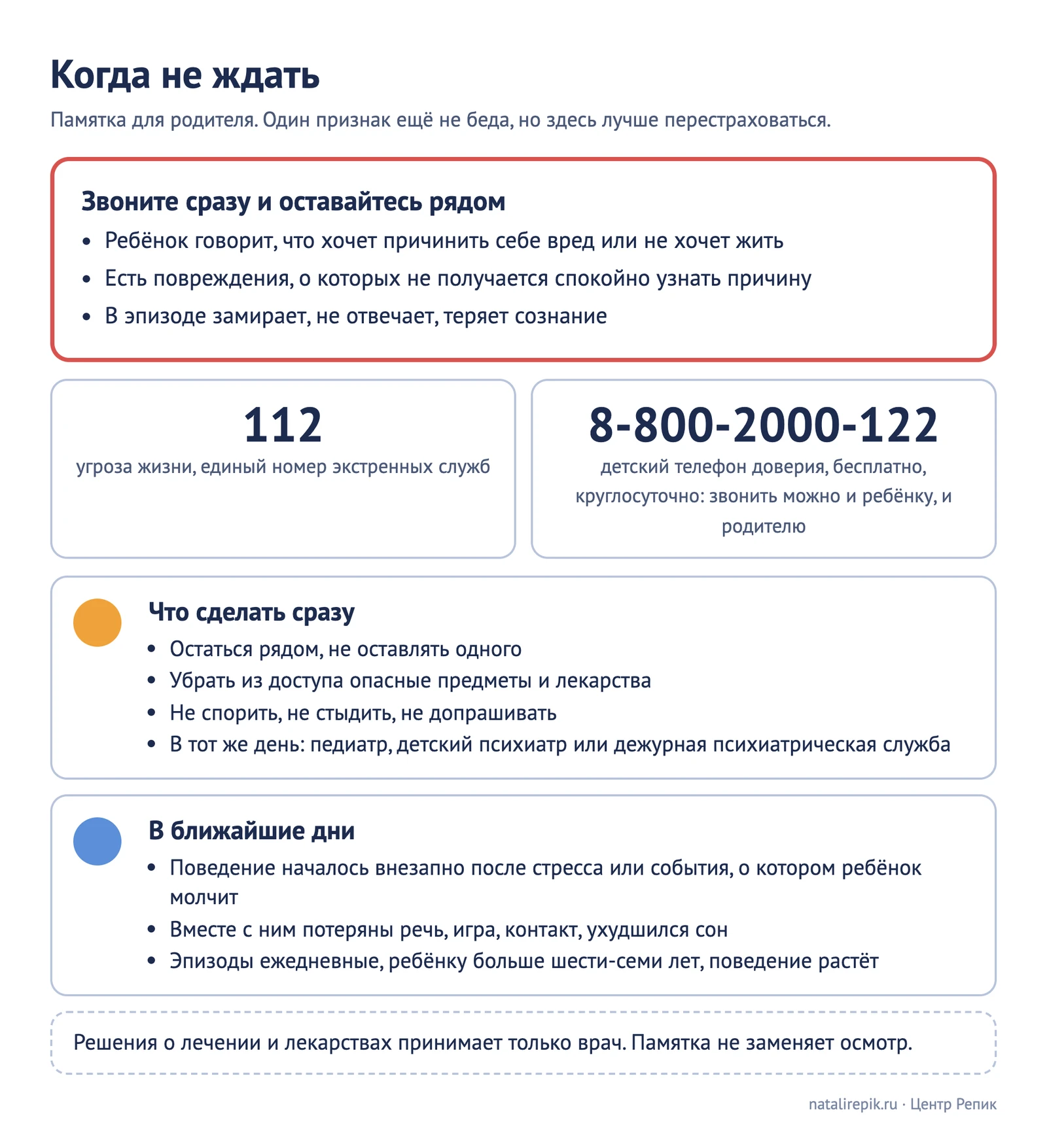 Лист для печати: когда срочно, телефон доверия 8-800-2000-122 и что сделать сразу