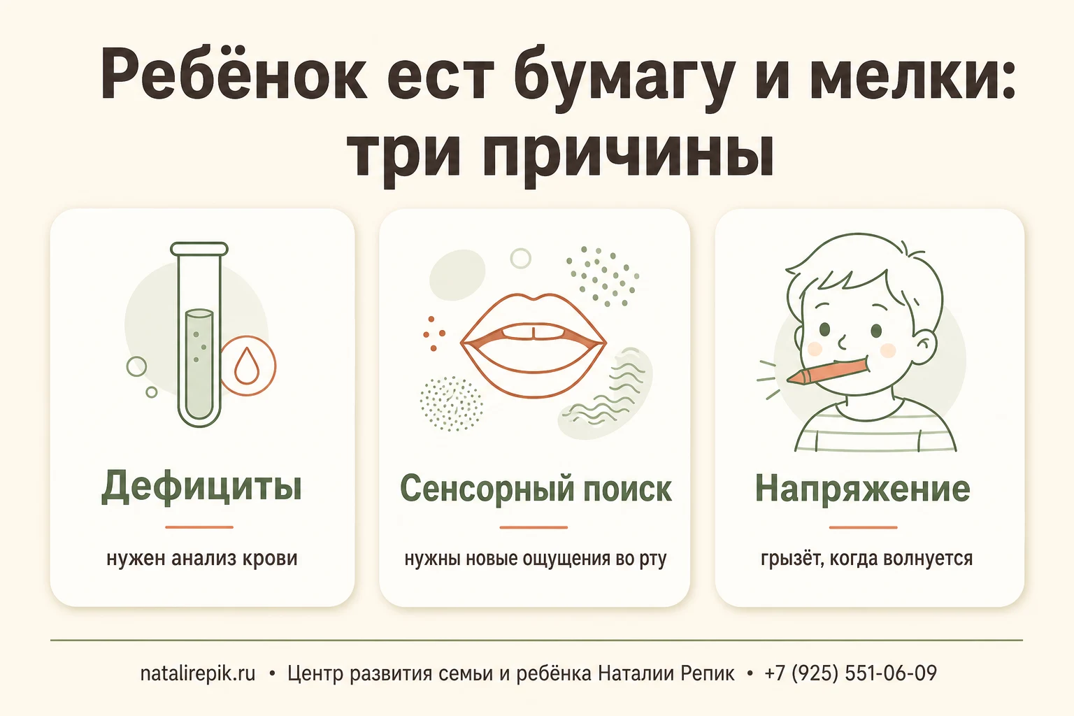 Три причины орального поиска: дефициты, сенсорный поиск, напряжение