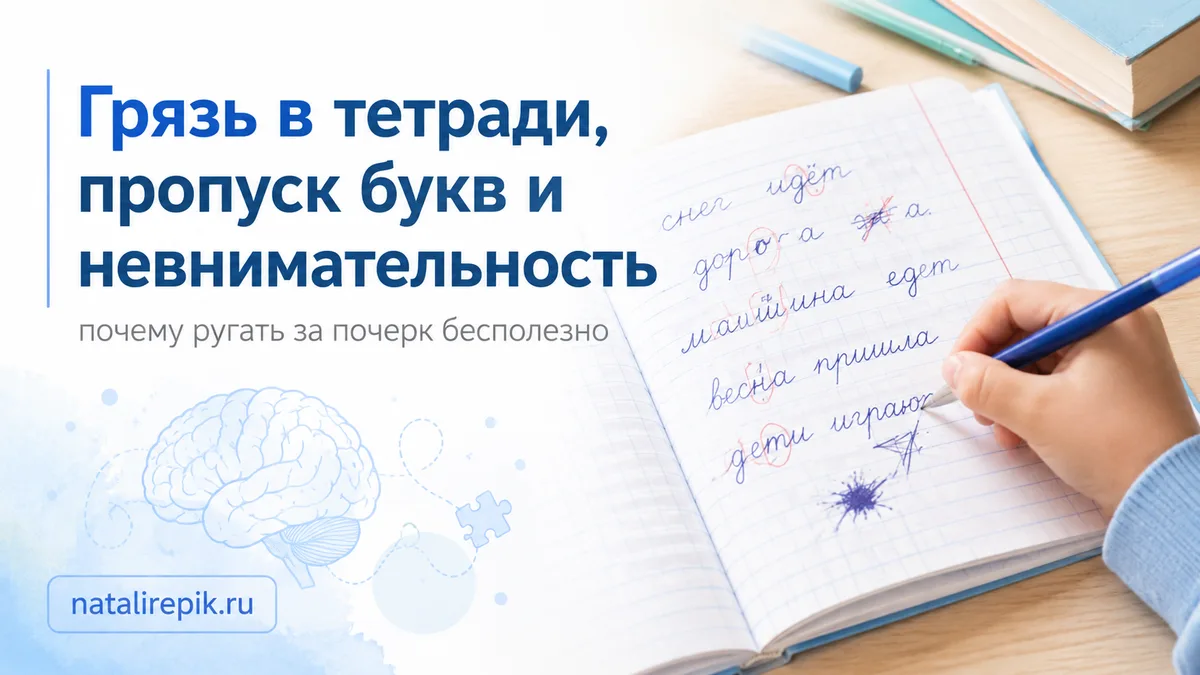 Грязь в тетради и пропуск букв: почему ругать бесполезно